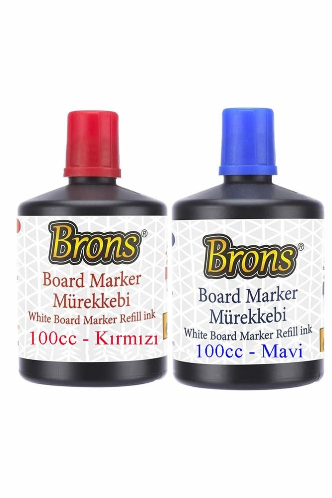 Mavi Kırmızı Yazı Tahta Kalem Mürekkebi 100ml 1 Adet Brons Tahta Kalemi Mürekkebi Kolay Silinebilir 100gr Okul Sınıf