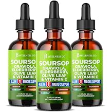 JB Wellness Co Soursop Drops - Soursop Bitters Liquid with Fruit and Leaves, Elderberry, Vitamin C and Olive Leaf - Multimineral & Vitamins Superfood - 6 oz