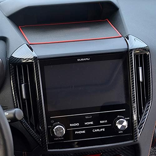 Kadore for 2018-2023 Subaru Crosstrek/Impreza Center Air Vent Trim Cover | Carbon Fiber Style ABS Frame 2-Piece Set | Sport/Limited/Premium Interior Upgrade