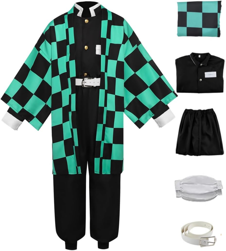 Anime Costume Cosplay Green Kimono Suit Outfit Halloween Costume