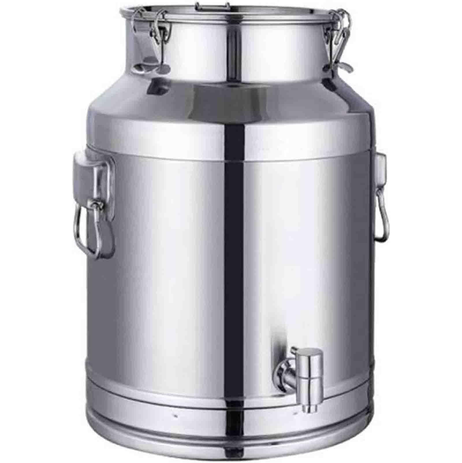 THEGA Stainless Steel Milk Transport Barrels, Heavy Duty Farm Milk Can, Stainless Steel Milk Canister With Sealed Lid & Handle, With Sealed Lid And Faucet(22L)