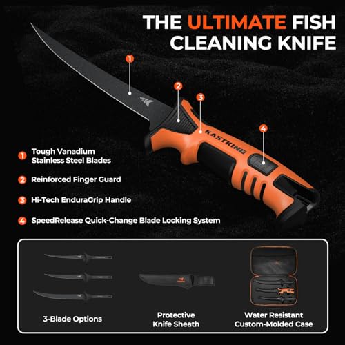 Kastking KK-IFKK3B Interchangeable 3-Blade Fillet Knife Kit: Stainless Blades thumb #3