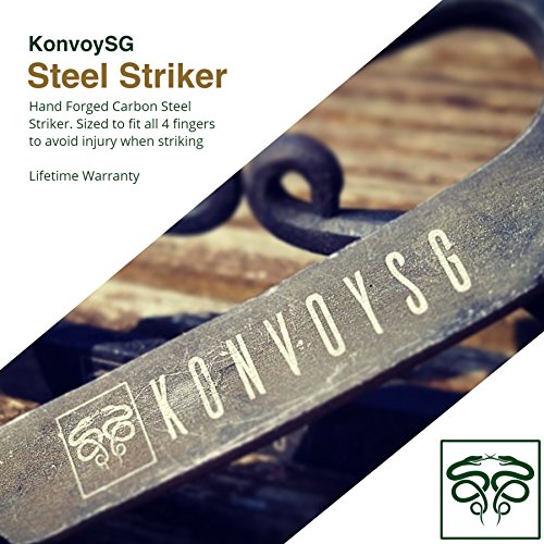 KonvoySG High Carbon Steel Simple Fire Lighting Tool Striker Emergency Starter for Use with All Kinds of Tinder for Bushcraft and Survivalists and Camping.