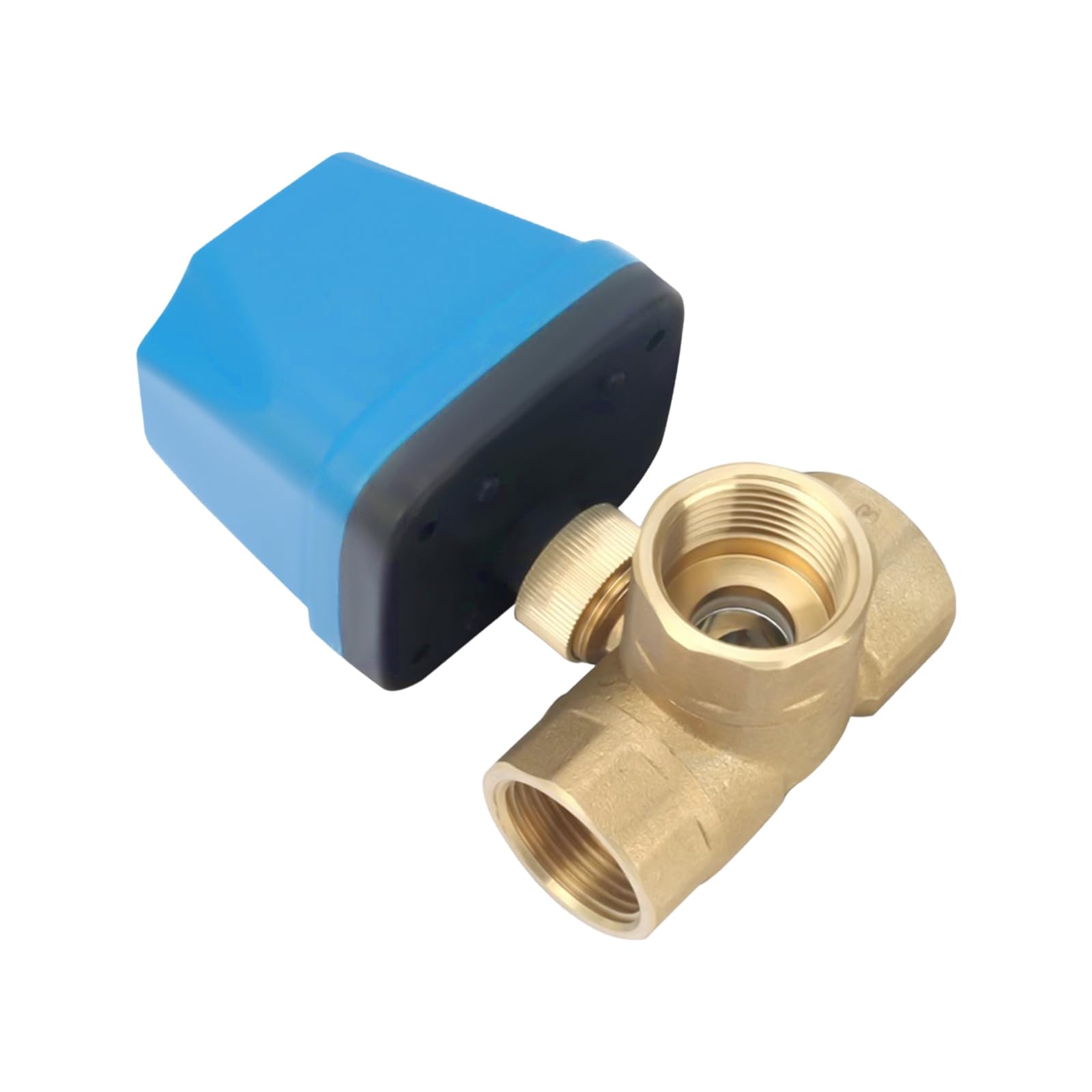 Válvula de bola de motor de 3 vías DN32, válvula de motor eléctrica G1-1/4, 220 V, latón, válvula de bola de 3 vías para control de flujo, 1 unidad