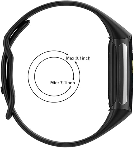 Miniatura 5 de Compatible con Fitbit Charge 5 / Fitbit Charge 6 - Correa de reloj de silicona suave (lindo panda rojo bambú), correa deportiva suave para mujeres y