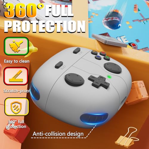 Image of for JBL Vibe 200TWS / JBL Vibe Beam Case Cover Game Console Design, Silicone Case Compatible with JBL Vibe 200TWS with Keychain with Cleaning Pen Kit - Rock Grey