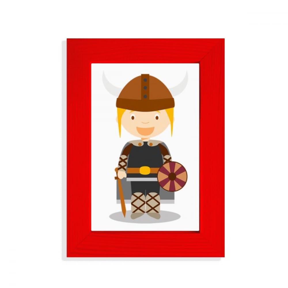 Cadre photo viking de Suède en rouge Art déco, une pièce d'exception artisanale