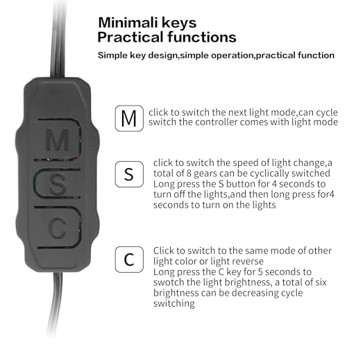 YAODHAOD Mini ARGB Controller 3‑Pin RGB 5V Controller, Built-in Light Mode,SATA Power Supply RGB Controller for PC Fan, Light Strip,Water/Air Cooled Radiator (Black) - Image 3