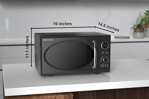 Miniatura 8 de Emerson Radio .9 Cu Ft Digital Microwave Oven, 800W with 5 Micro Power Levels, 8 Pre-Programmed Settings, Express &amp; Defrost, Chrome Handle &amp; Control