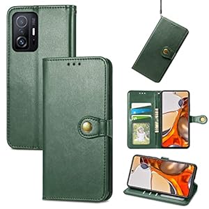 KoGiio Hülle Kompatibel mit Xiaomi Mi 11T 5G/Xiaomi Mi 11T Pro 5G, Premium Wallet Lederhülle, Kartenfächer Flip PU Handyhülle, Magnetisch Schutzhülle für Xiaomi Mi 11T 5G/Xiaomi Mi 11T Pro 5G-Grün