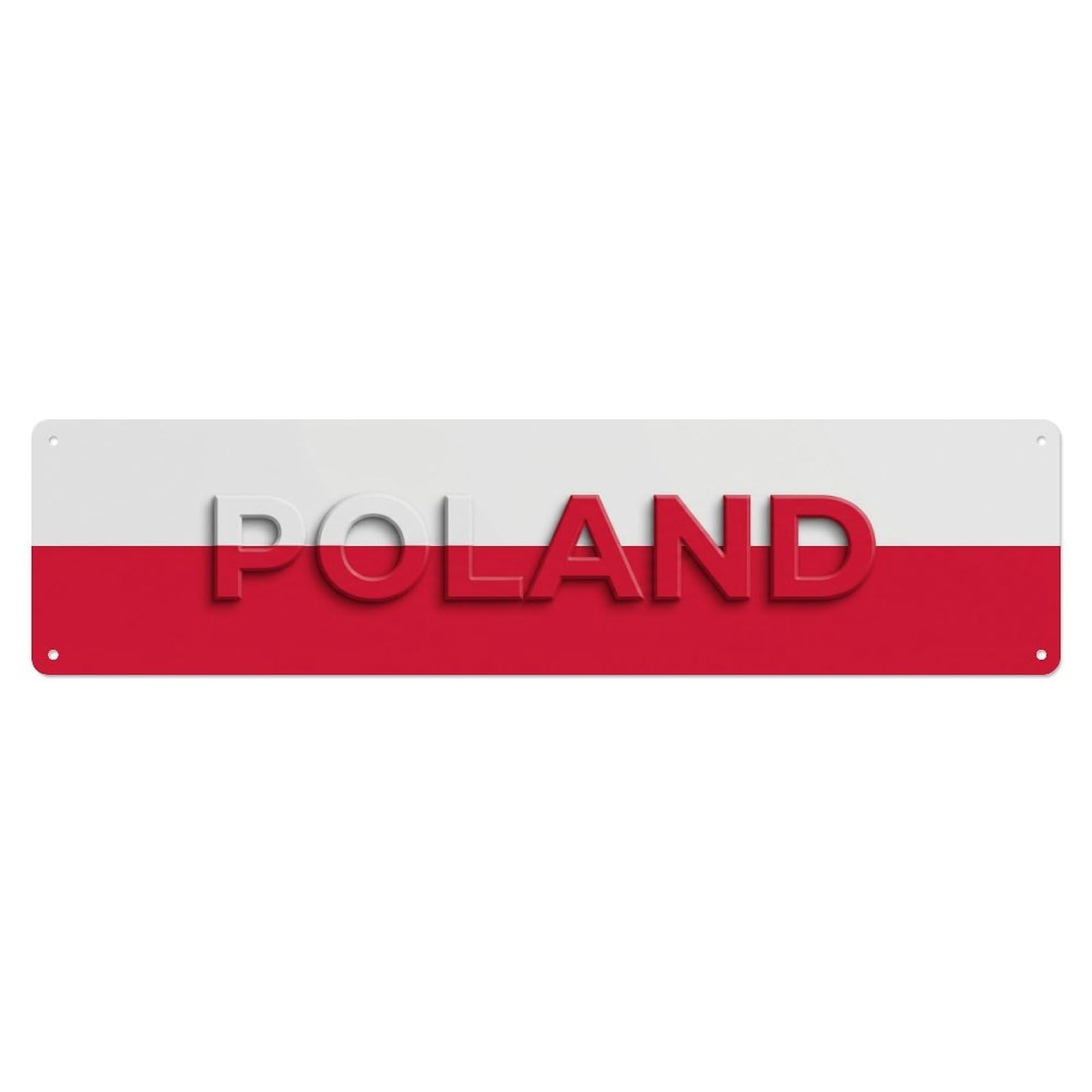 Metal Tin Sign Vintage Poland Flag Pattern