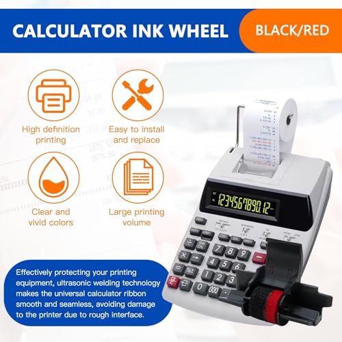 Pack 10 Cintas para Calculadora Impresora IR-40T Negro/Rojo miniatura 3