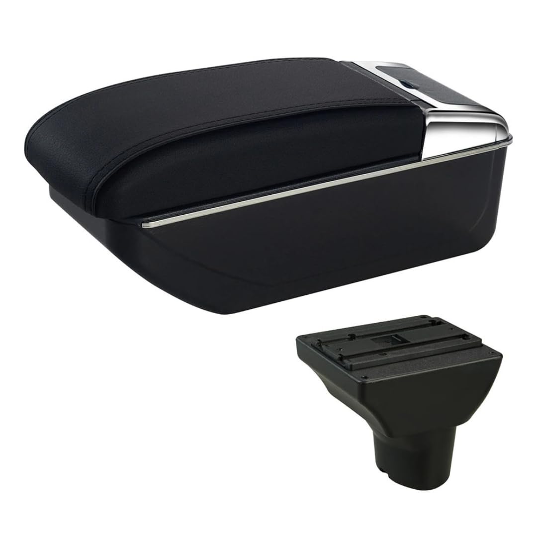 Toiumops Armrest for Hyundai I20 2012, Car Armrest Box Center Console Store Box(A2 Black Line No USB)