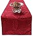 Red Table Runner 108 Inches Rustic Leaf - Burgundy Red Table Runners Polyester for Valentines Day Dining Decoration, Fancy Christmas Family Dinner, Xmas Gathering / Party 13 in x 108 inch Clearance