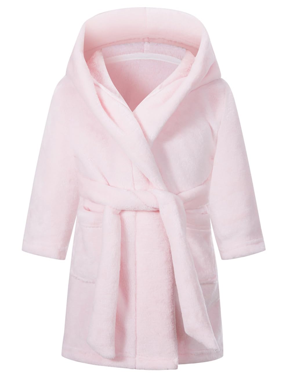 Girls Fleece Hooded Robes, Warm Printed Bath Robe for Kids Soft Fuzzy Bathrobe for Gifts