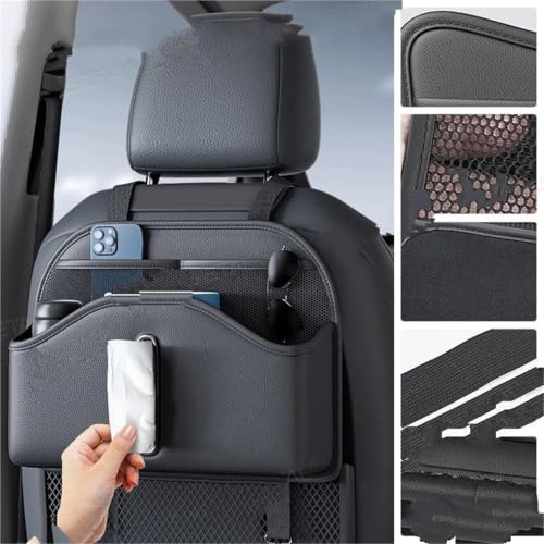 Basurero para coche de diseño ergonómico y almacenamiento textil Premium 3
