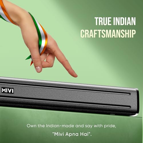 Mivi Fort Q80 Soundbar with 80W Surround Sound, 2.2 Channel soundbar with 2 in-Built subwoofers, Multiple EQ and Input Modes, Remote Accessibility, Bluetooth v5.1, Made in India Sound bar for TV 6