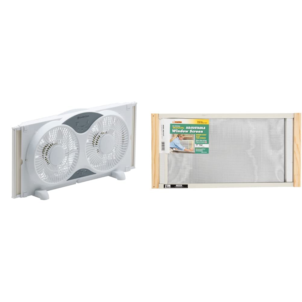 Amazon Com Comfort Zone Cz310r 3 Speed 3 Function Expandable Reversible Twin Window Fan With Remote Control Removable Cover Wb Marvin Frost King Aws1037 Adjustable Window Screen 10in High X Fits 21 37in Wide