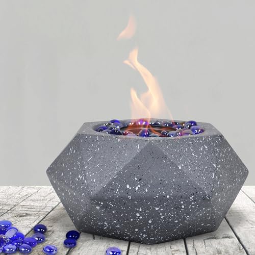 colsen Tabletop Rubbing Alcohol Fireplace Indoor Outdoor Fire Pit Portable Fire Concrete Bowl