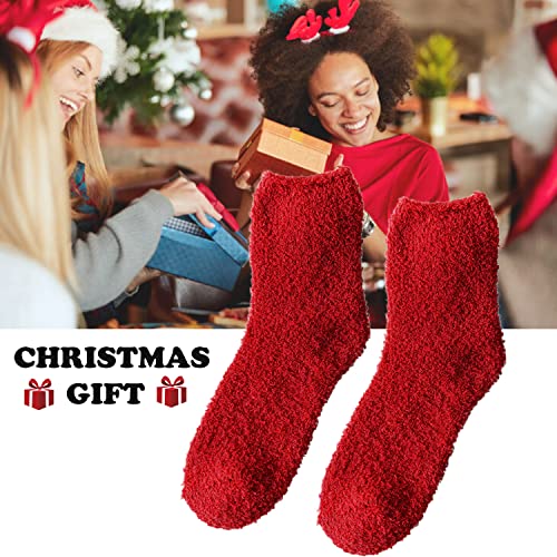 Image of 6 Pairs Women Fuzzy Socks Microfiber Warm Winter Sleep Fluffy Socks