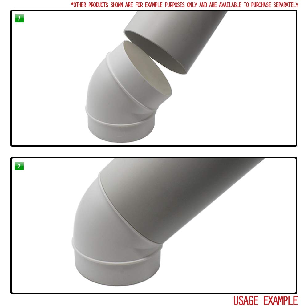 Kair 45 Degree Elbow Bend 100mm 4 inch Round Plastic Ducting Joint to Connect Round Duct Pipe