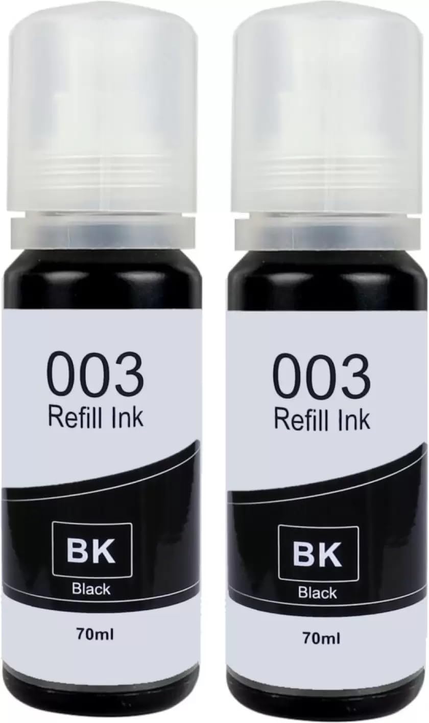 Teqbot 003 001 Refill Ink Compatible with Epson 001, 003, L3200, L3210, L3211, L3215,L3216,L3250,L3252 Black - Twin Pack Ink Bottle