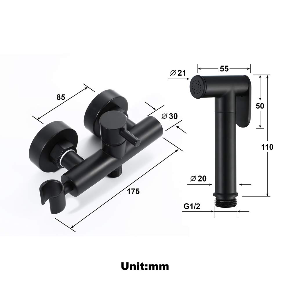 Rociador portátil de Mano, Kit de rociador frío y Caliente, Lavadora de pañales de Tela de baño de latón, rociador de Inodoro portátil, fácil de Instalar
