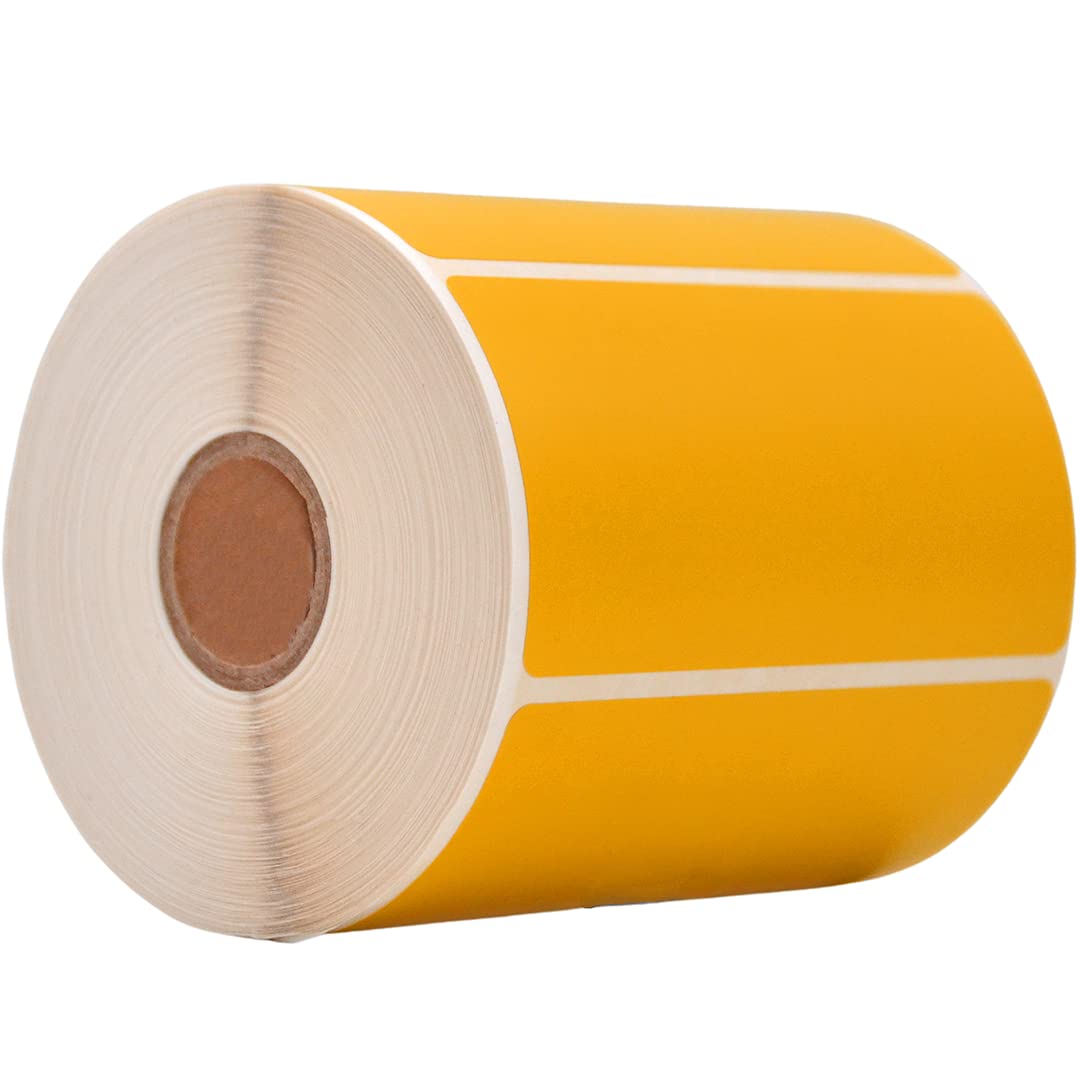 WOD Direct Thermal Orange Labels 4" x 6" - 250 Stickers per Roll, Rectangular Permanent Adhesive for Color Coding, Labeling, Inventory Management at