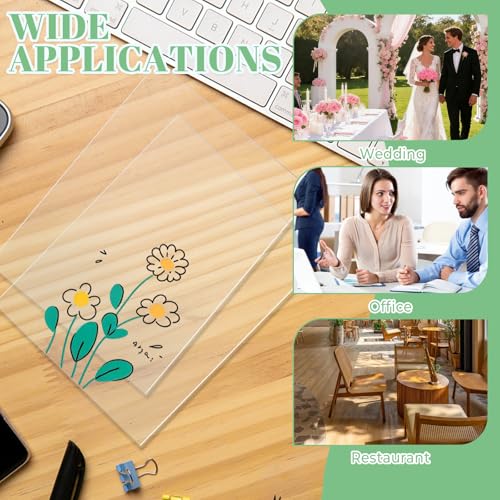 Image of TKOnline 20 PCS Plexiglass Sheets, 8.5 inch x 11 inch x 0.01 Clear PET Sheet Panels, Clear Acrylic Plastic Sheet for Picture Frame, Invitations, Poster Frames Plastic Board