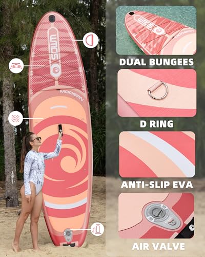 Image of Inflatable Paddle Boards, Stand Up Paddle Board for Adults Youth of All-Round, 10'6'' *33'' * 6'' Extra Wide & No-Slip Sup for Yoga Fishing