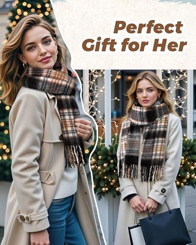 DOFOWORK Winter Scarf for Women Winter - Scarves for Women/Men​ 81"×18" Tassel Blanket Scarf Womens Scarves Wraps4