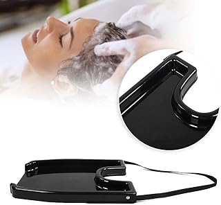 Bandeja de champú Lavabo de salón móvil Herramientas para lavar el cabello Lavabo portátil para el hogar para mujeres embarazadas que lavan el cabello en la cama y en el hogar(Negro)