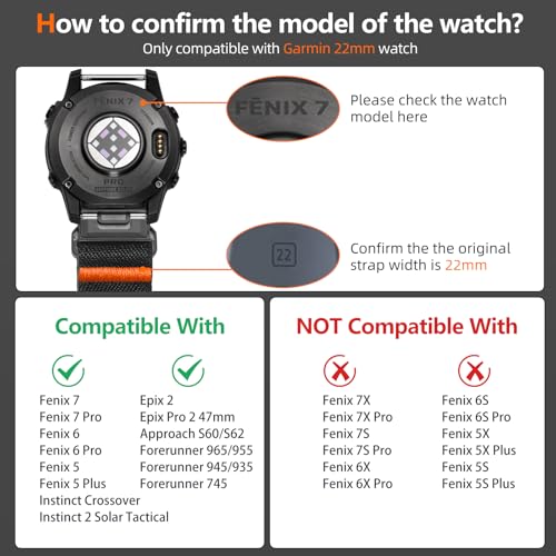 Correa Nylon 22mm Compatible Garmin Fenix 6/7/8 miniatura 5