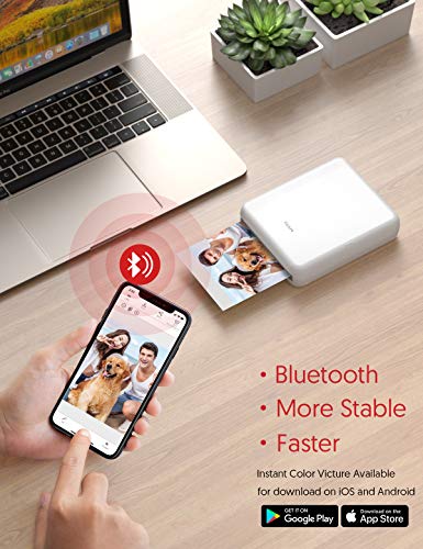 Victure 3x3” Portable Photo Printer, Bluetooth Connection, Rechargeable, Including 10 Pieces of Photo Paper, Android/iOS/Tablet Devices Compatible, no Ink, Wireless,4 Pass Technology - Thumbnail 7