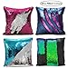 Produktbild 4 Pack Zweifarbige dekorative Meerjungfrau Kissen Reversible Sequins Kissen (Kissen Core enthalten) 40 × 40 cm Magical Color Changing, Geschenk für Kinder (4 Packe Pillow Covers Not Including Core)