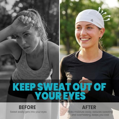 Image of YANIKY Skull Caps for Men, Breathable Mesh Helmet Liner Sport Cooling Skull Caps for Women Sweat Cap Lightweight Cycling Cap