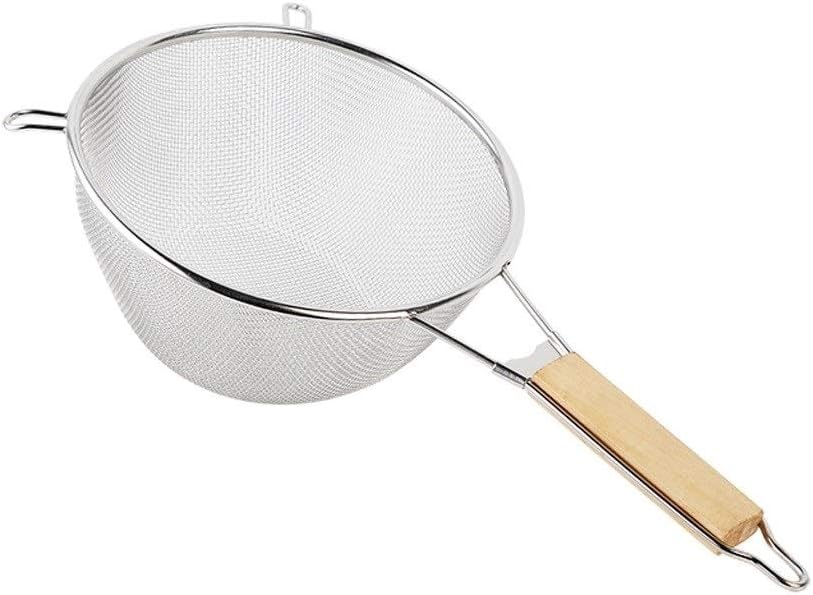 Leaky Spoon Skimmer Spoon Premium Mesh Strainer Sturdy Handle Grip with Non-Slip Handle Fine Mesh Stainless Steel Sieve with Reinforced Frame Colander (Size : L)