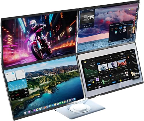Image of Portable Four-Screen Laptop Extender, 18.5-Inch Fhd Ips Display, For Office
