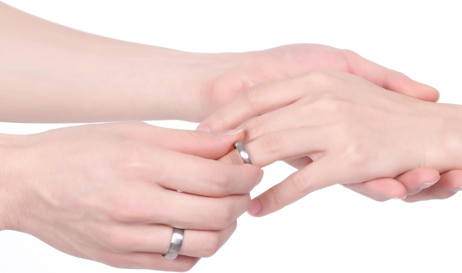 TIGRADE 4mm 6mm 8mm Titanium Ring Brushed Dome Silver Wedding Band Comfort Fit Size 4-14.5 - Image 5