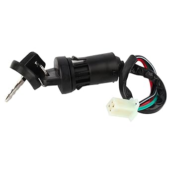 Ignition Switch, Ignition Key Switch 4 Wire Key Switch Easy Installation High Quality Waterproof for 50 90 110 125cc ATV TAOTAO Bike for Replacement Part