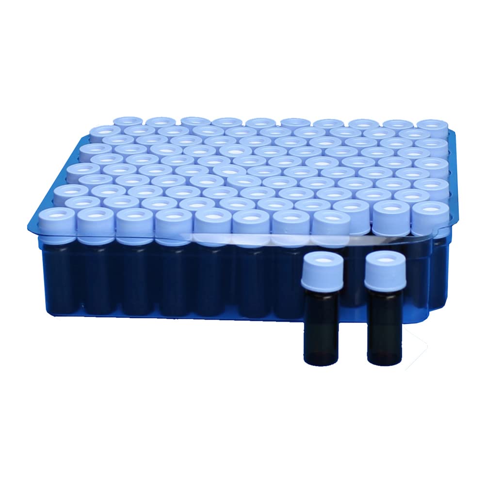 JG Finneran 804040T-1232 Borosilicate Glass Big Mouth Screw Thread Vial with Closure and 0.040 Thick PTFE/Red Rubber Septa 2.0mL Capacity 10-425mm Neck 12mm Diameter 32mm Height Clear (Case of 100)