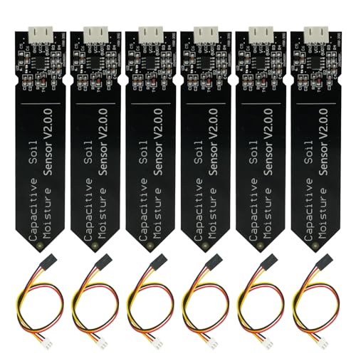 APKLVSR Bodenfeuchtesensor,Feuchtigkeitssensor,Hygrometer-Analog Modul, Kapazitiver Soil Moisture Sensor Modul Kompatibel mit Arduino(6 Stück)