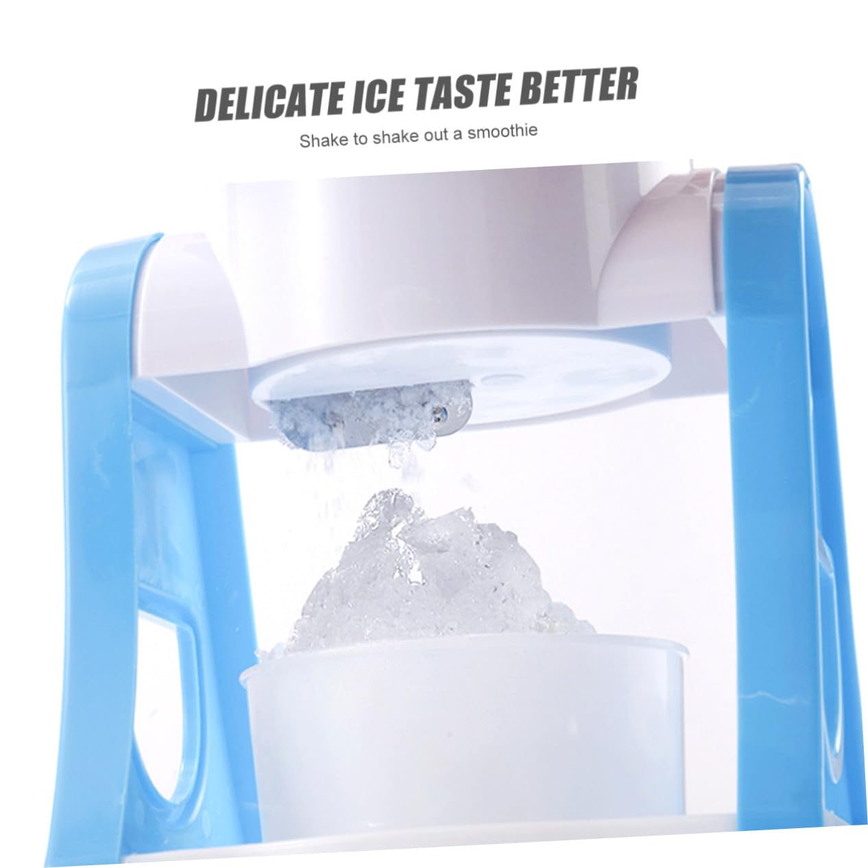 Trituradora de Hielo Manual Azul para Granizados y Raspado de Hielo Portátil de PP Desmontable y Fácil de Limpiar para Cócteles y Bebidas Frías Verano