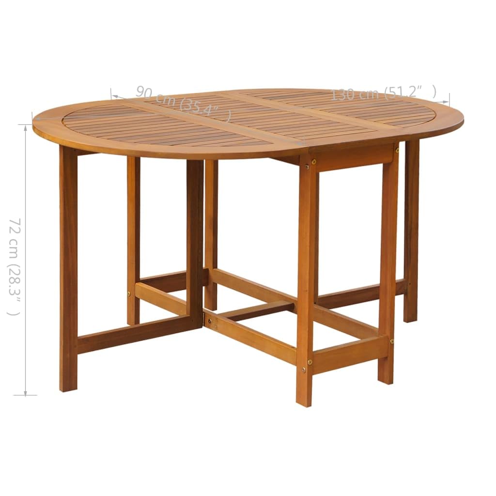 vidaXL Set Muebles Jardín Plegable 5 Piezas Mobiliario Comedor Madera Acacia