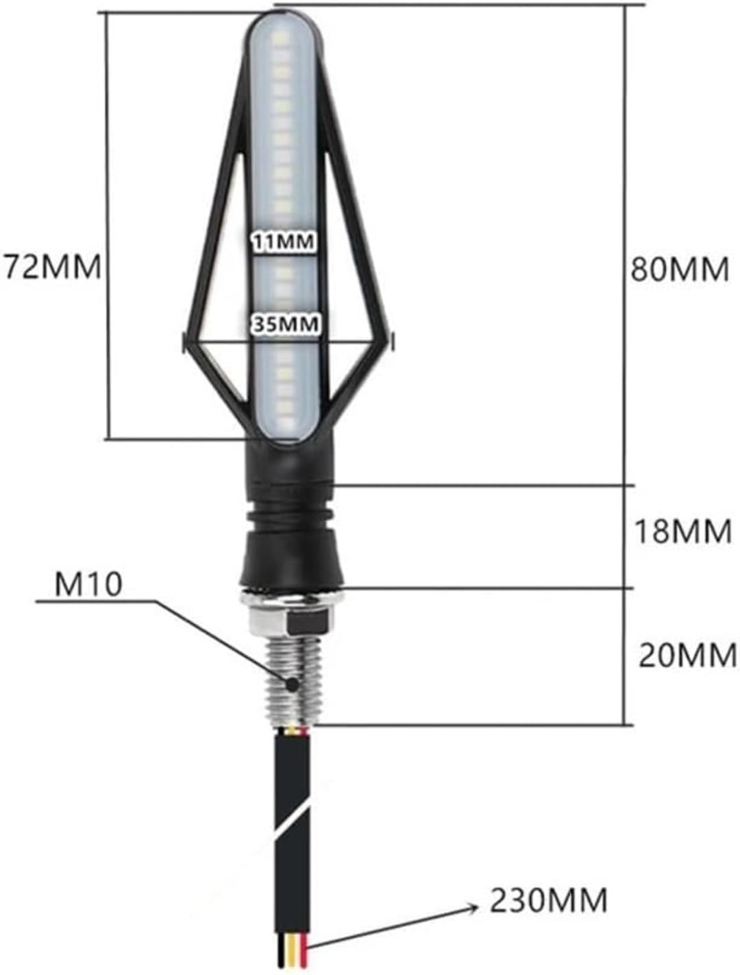 Generic Mini uniwersalne wskaźniki Dla MT 07 09 03 Motocyklowe światła kierunkowskazów, jasne bursztynowe, białe, do jazdy dziennej, czerwone, światła stopu (2 szt., żółte)