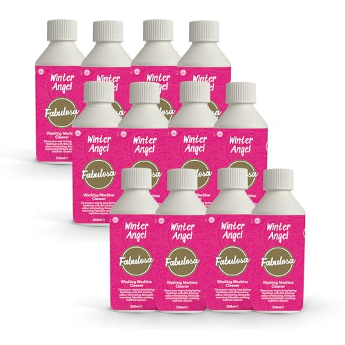 Fabulosa Limescale Remover and Washing Machine Freshener, Odour Removing, Deep Cleaning Washing Machine Cleaner, 250ml, 12 Pack, Winter Angel