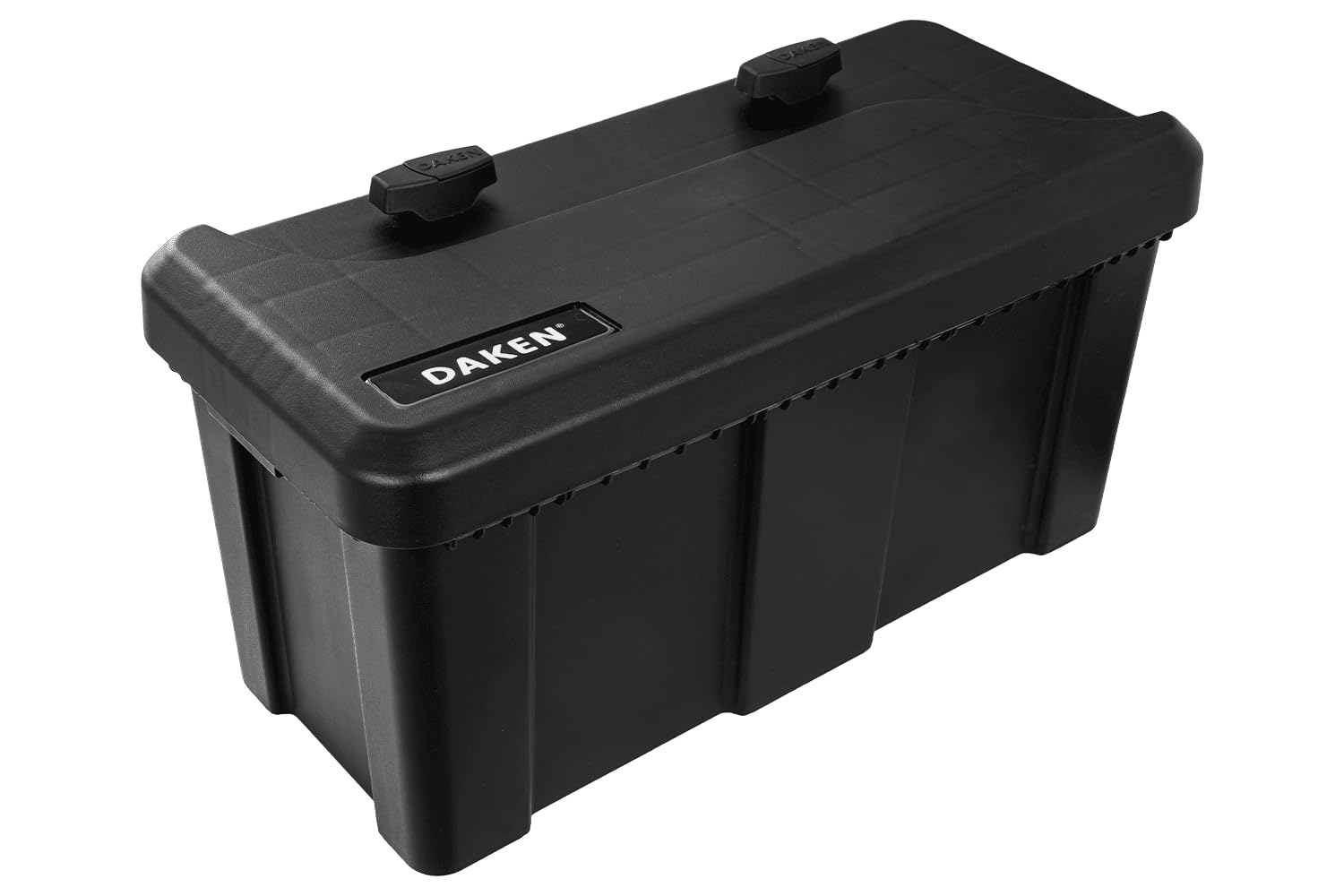 DAKEN Caja de herramientas BLACKIT 82202 23L 550x250x295mm cofre portaherramientas negro con doble cerradura para remolque furgoneta y camión profesional certificado TÜV