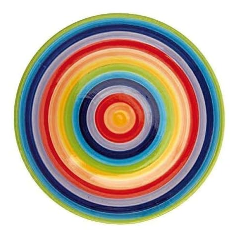 Plato llano de cerámica Windhorse con diseño de arcoíris, 26 cm de diámetro (grande) Cover