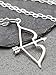 EnCharmed Sterling Silver Bow and Arrow Charm Necklace, Hunter Sagittarius Archer Pendant Jewelry