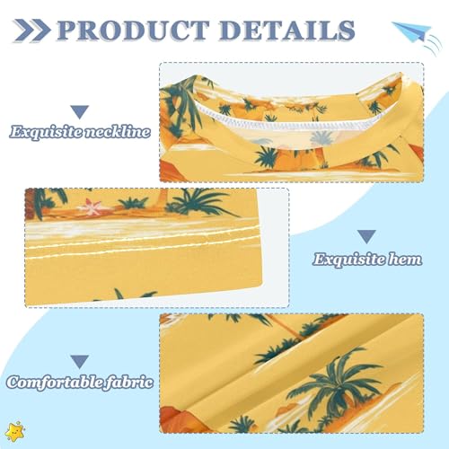 Hawaii Beach Trees Yellow Girl Bathing Suit Sun Protection Sweatshirt Swimwear Beach Tops 3T3